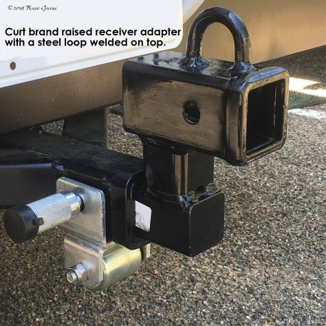 Modified hitch riser; raised receiver adapter