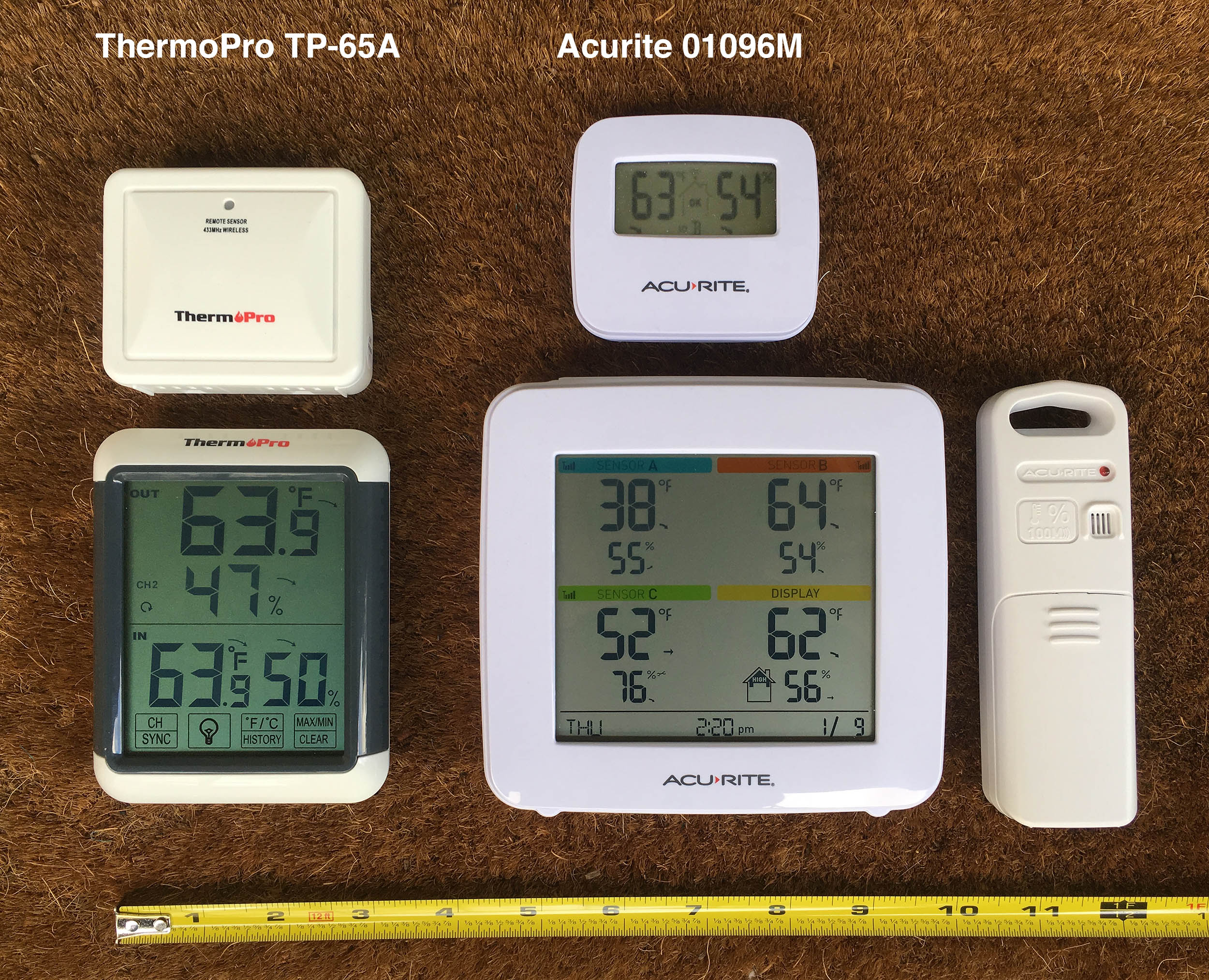 Hygrometer/Thermometer Combos: AcuRite 06043 vs. ThermoPro TP-65