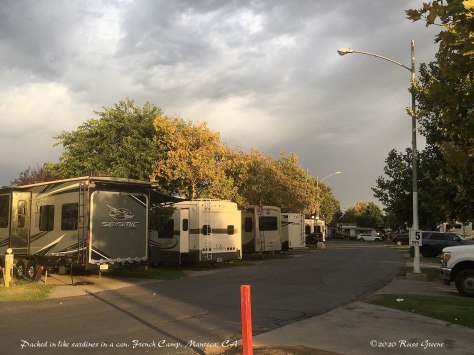 RVs tightly packed at French Camp RV